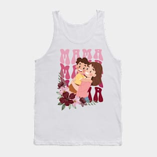 Happy Mama Floral Design Tank Top